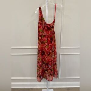 LARA One Shoulder Dress - Red Floral
